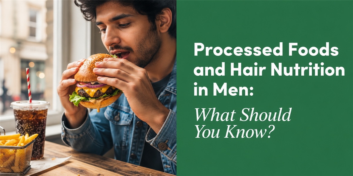 Processed foods and hair nutrition in men