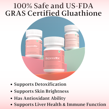RejuveMe – Glutathione Skin Brightening &amp; Detox Supplement Kit | Japanese OPITAC™ Glutathione + Vitamin C | 30-Day Skin Glow &amp; Liver Cleanse Routine